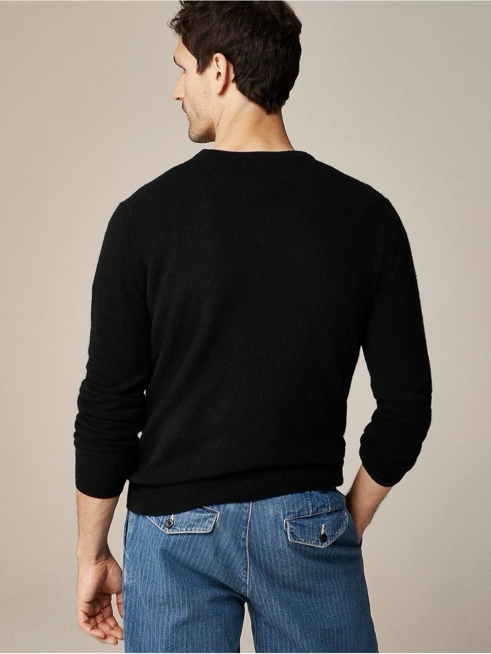 NWT J. CREW Cashmere Crewneck Sweater Black Men’s Size XL-T $158 Preppy - Picture 3 of 11
